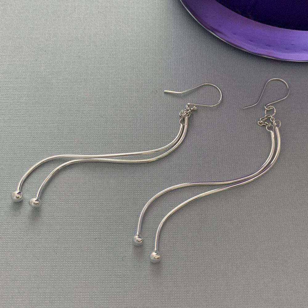 Trendsetter Silver Long Dangler Earrings