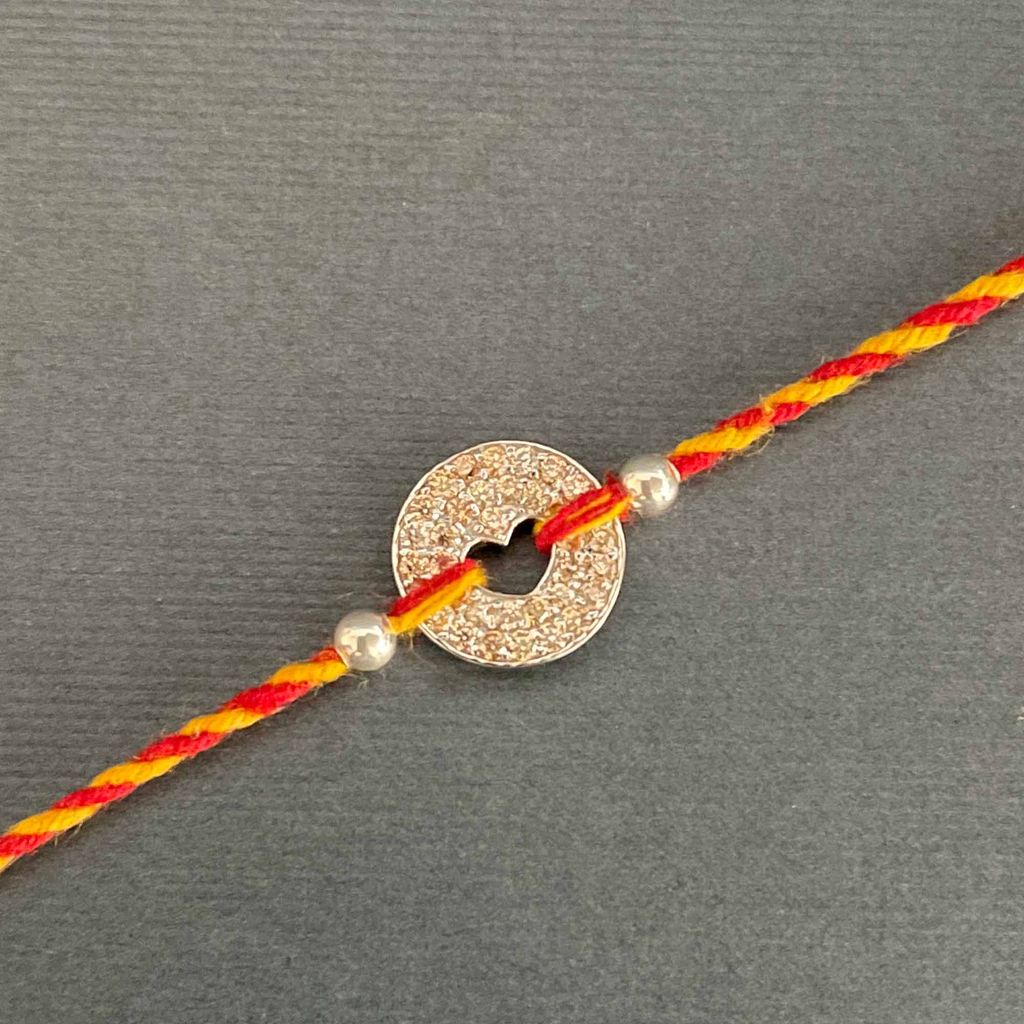 Floating Heart Pendant in Champagne with Twisted Moli Rakhi Bracelet