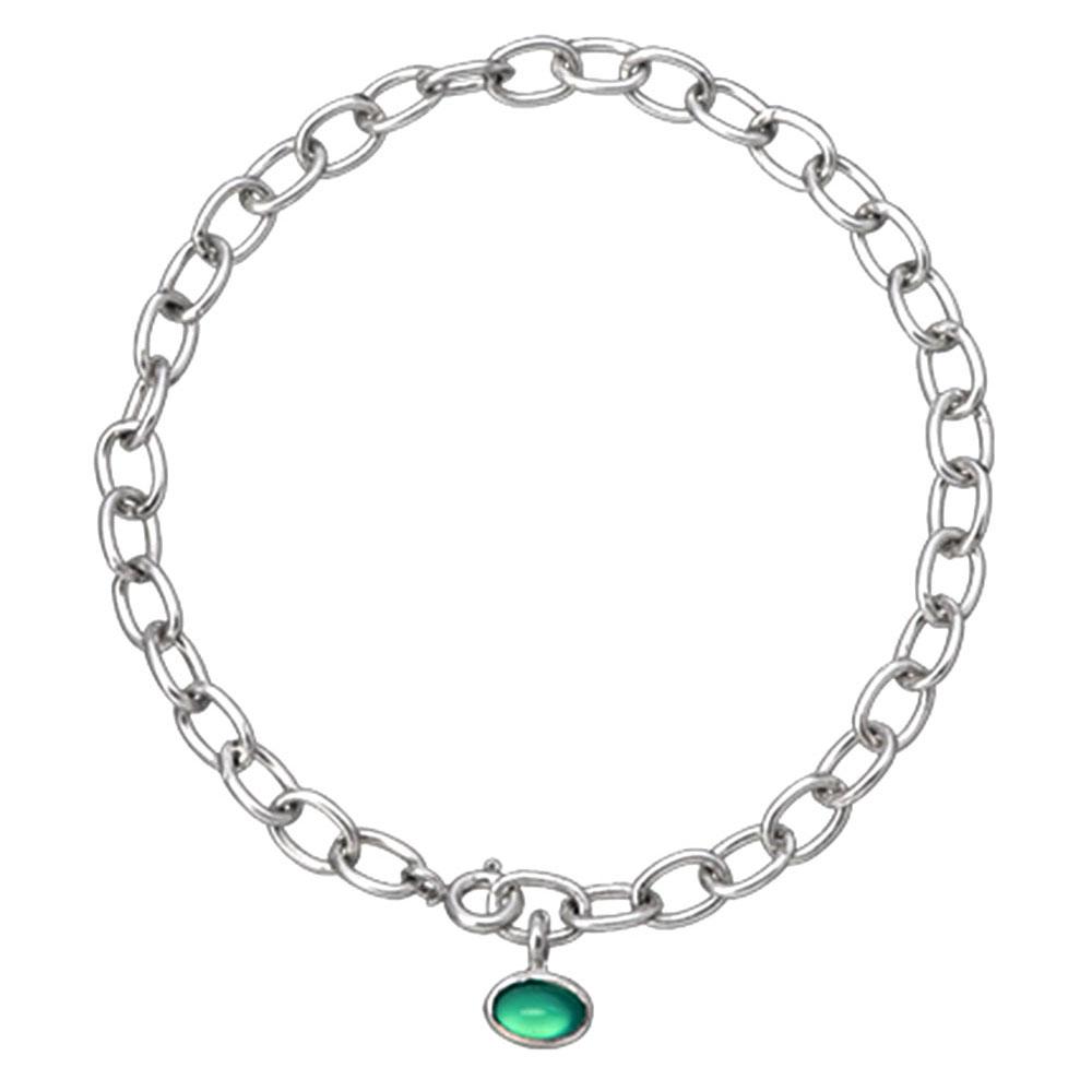 Fourseven Green Onyx Charmholder Bracelet - Medium B-59-SI-S-MED White-BG-Image