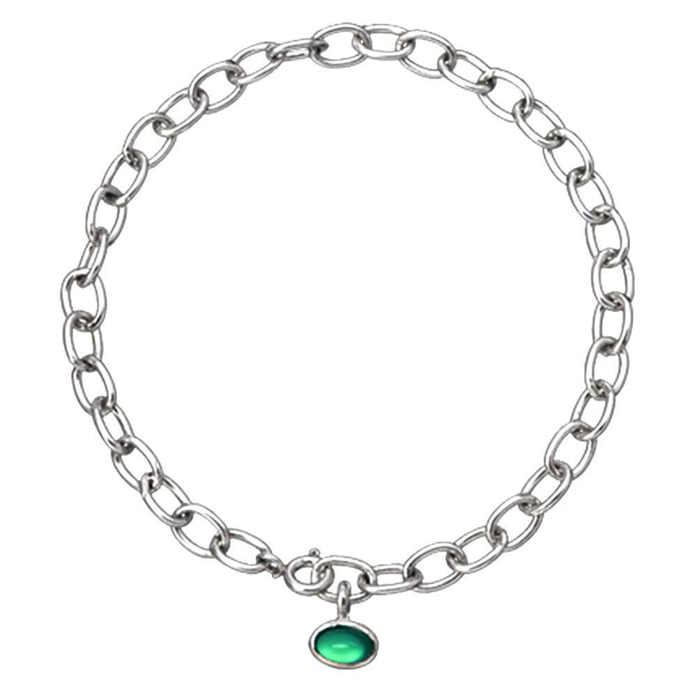 Fourseven Green Onyx Charmholder Bracelet - Small B-59-SI-S-SM White-BG-Image