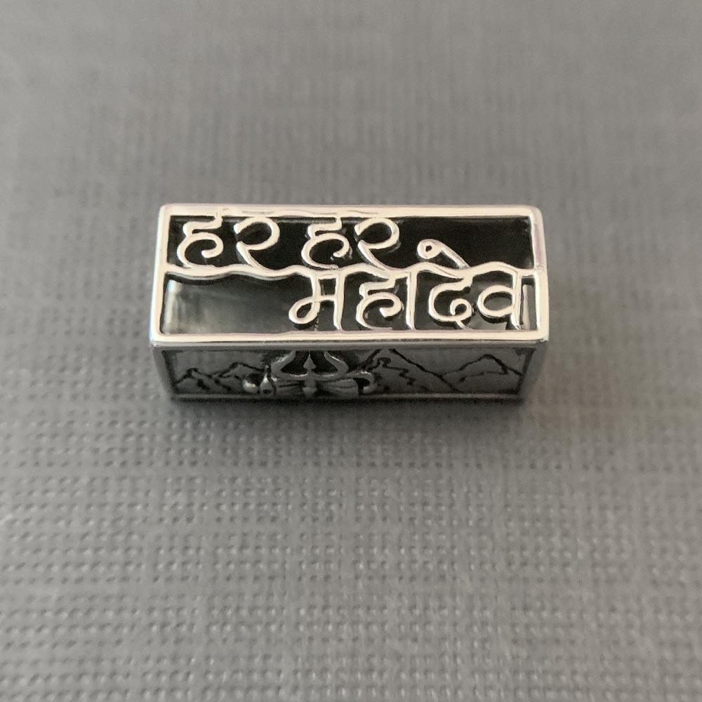 Fourseven Har Har Mahadev Long Silver Pendant Bead SB-0062-SP-S Base-Image