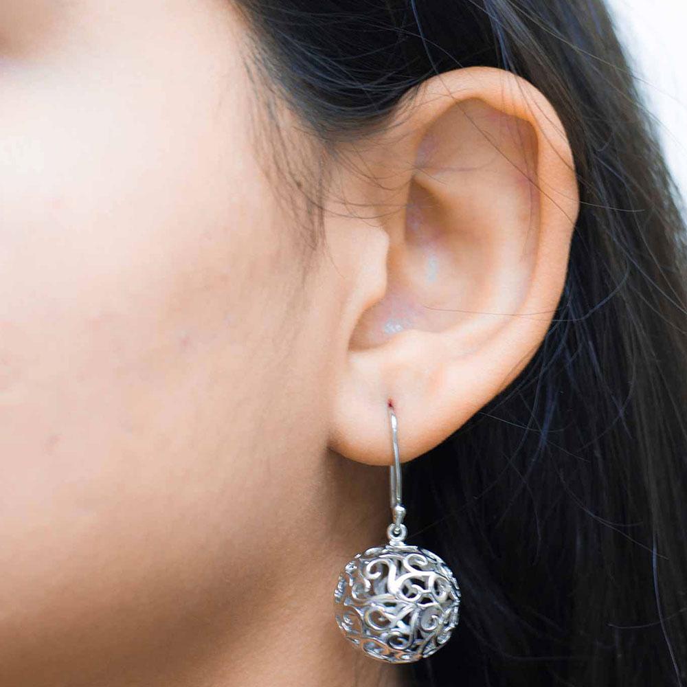 Fourseven Jaali Ball Dangler Earrings E-108-PL-G Base-Image