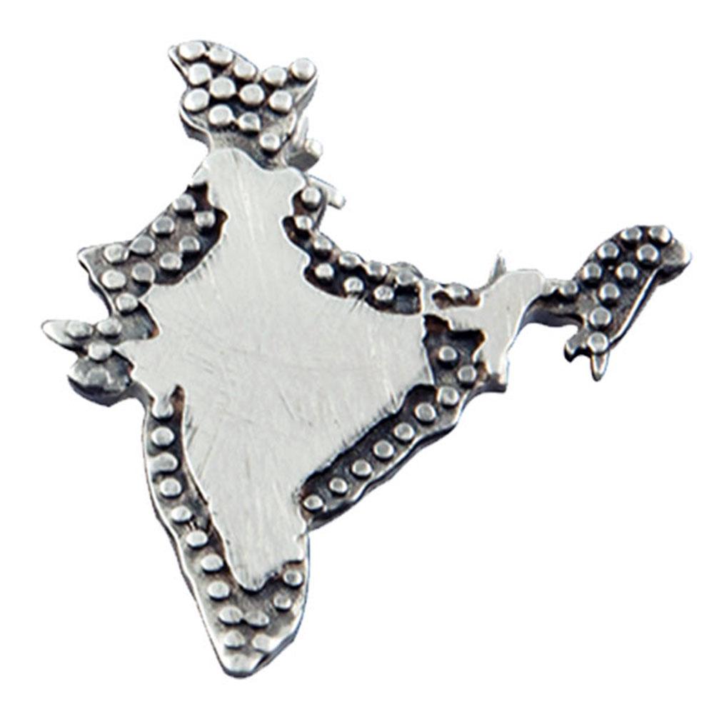 Fourseven Jai Hind India Brooch BR-60-SI-S White-BG-Image