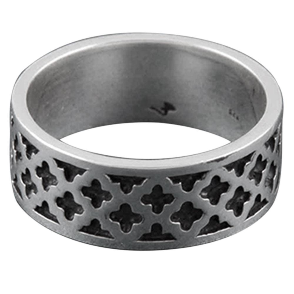 Fourseven Lattice Band Ring for Him R-167-EA-S White-BG-Image
