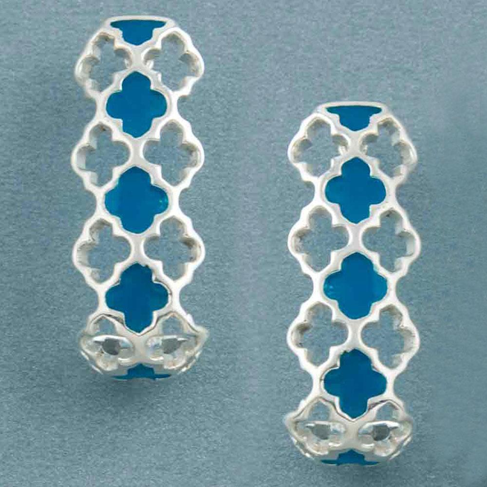 Fourseven Lattice Half Hoops in Turquoise E-392-AL-TUR Base-Image