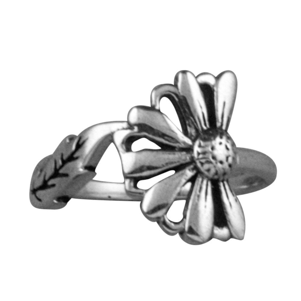 Fourseven Les Fleurs Half Daisy Ring R-205-EA-S White-BG-Image