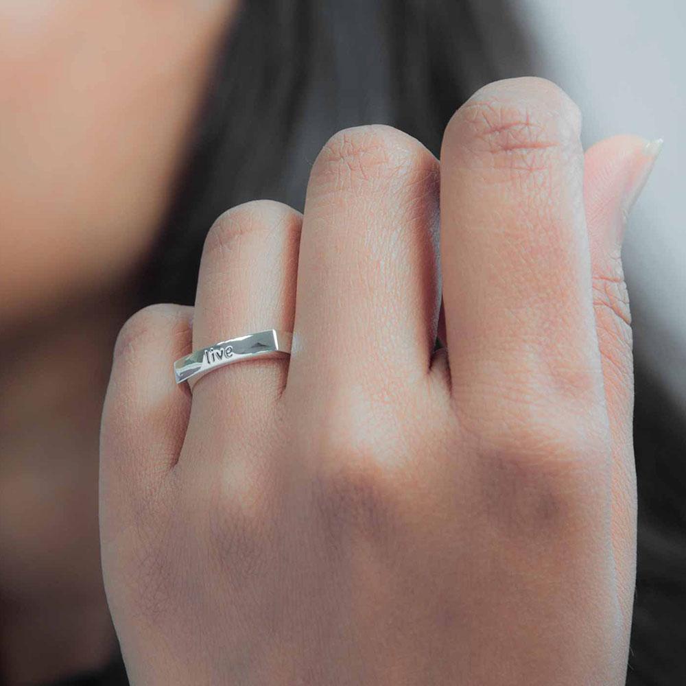 Fourseven Live Love Laugh Message Ring R-153-SP-S Base-Image