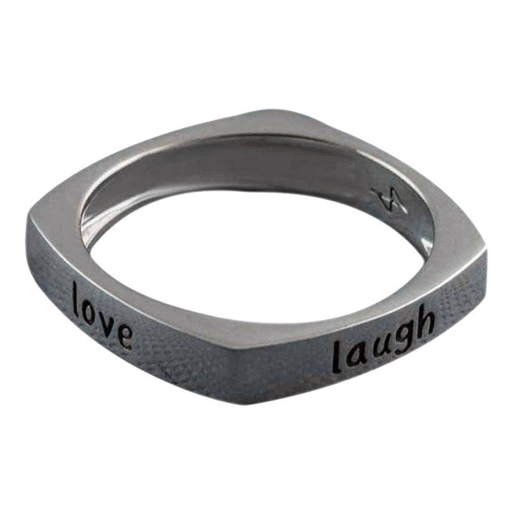 Fourseven Live Love Laugh Message Ring R-153-SP-S White-BG-Image