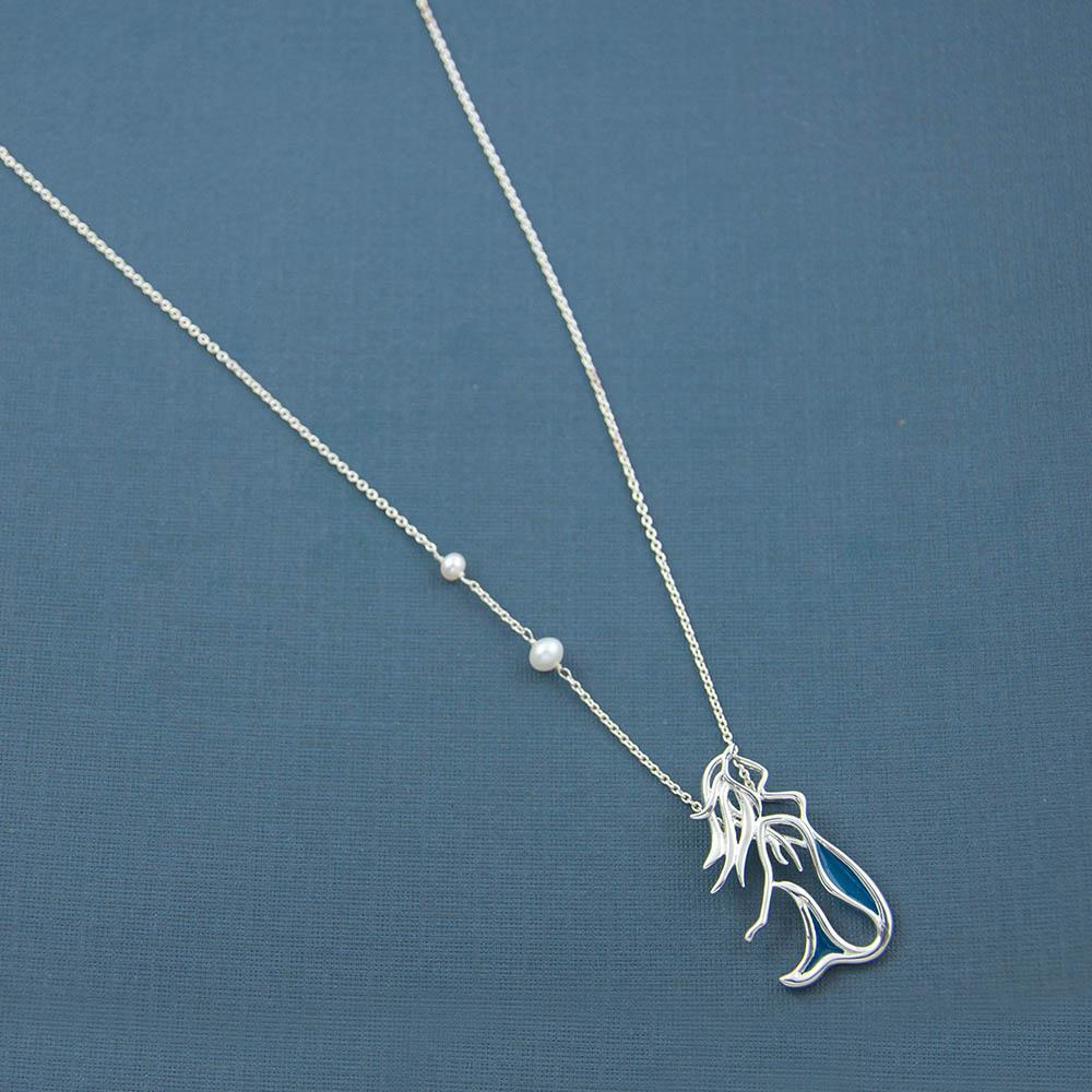 Fourseven Majestic Mermaid Silver Pearl Necklace N-313-EA-S Base-Image