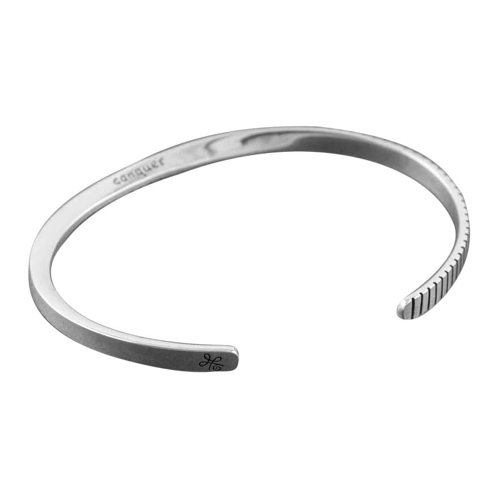 Fourseven Message Cuff Bracelet - Conquer B-192-SP-S White-BG-Image