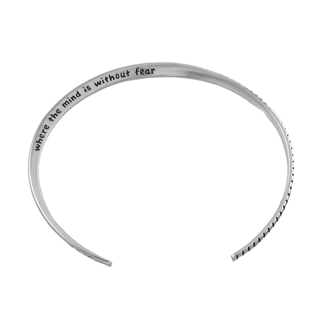 Fourseven Message Cuff Bracelet - Mind Without Fear B-194-SP-S White-BG-Image