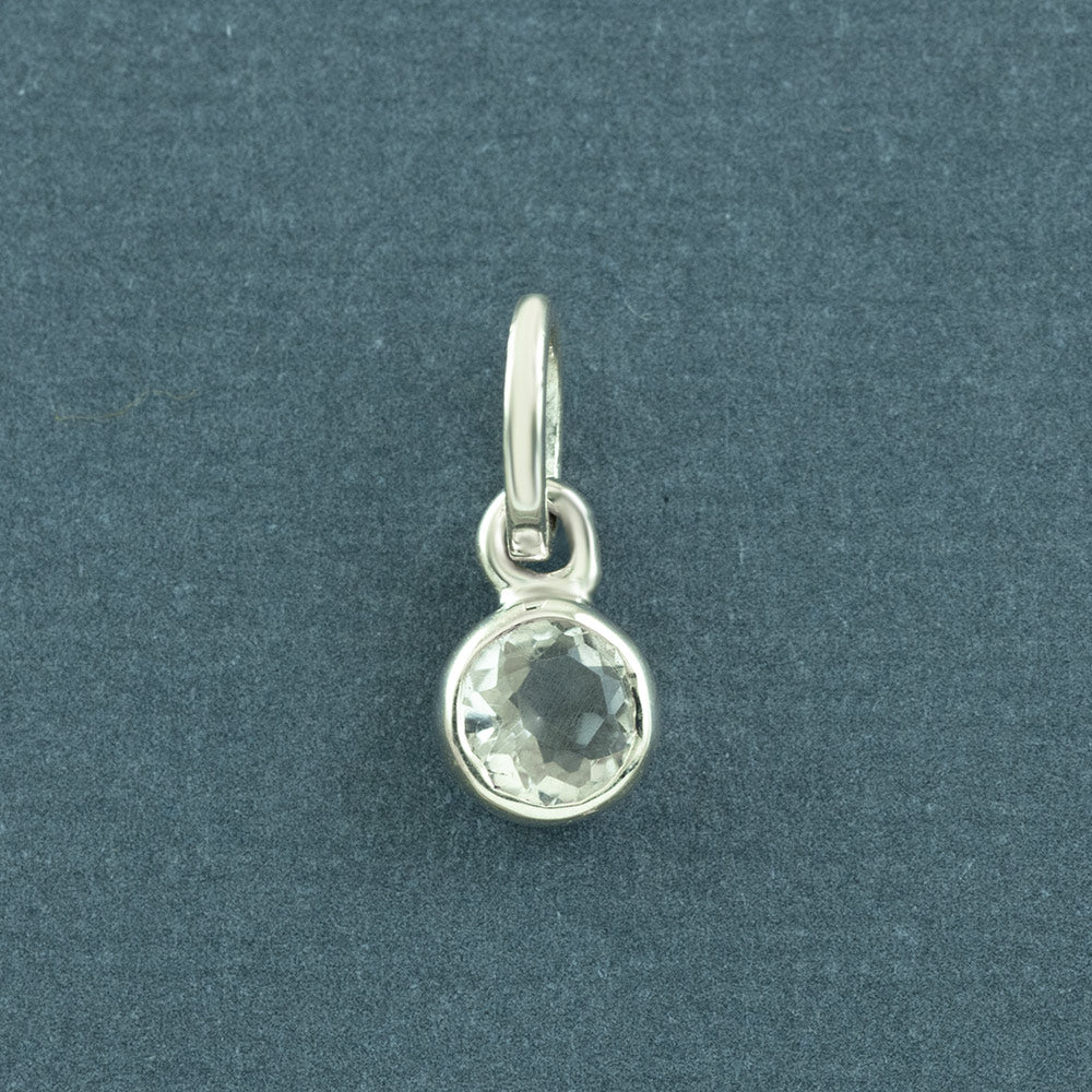 Minimalist Gemstone Silver Pendant in Crystal Quartz