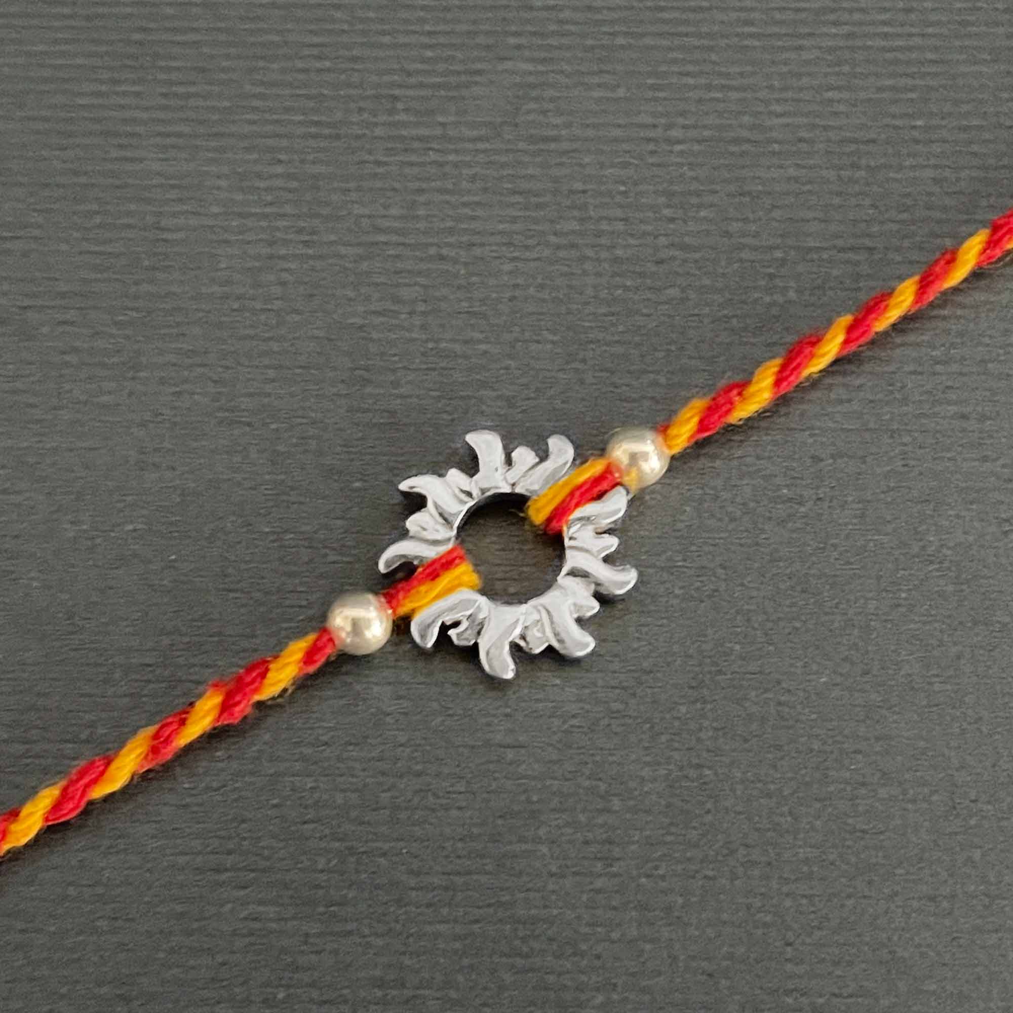 My Little Sun Silver Floating Pendant Twisted Moli Rakhi Bracelet