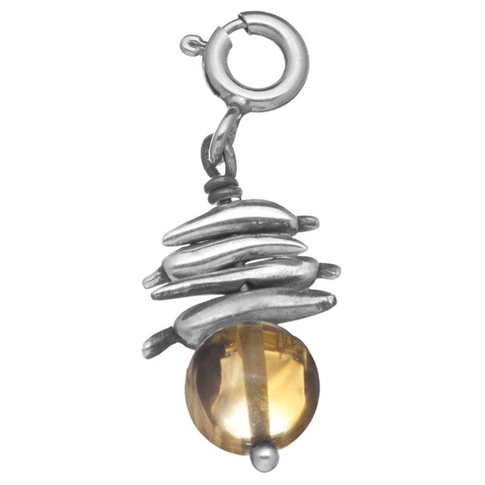 Fourseven Nimbu Mirchi Charm with Stone C-304-PL-S White-BG-Image