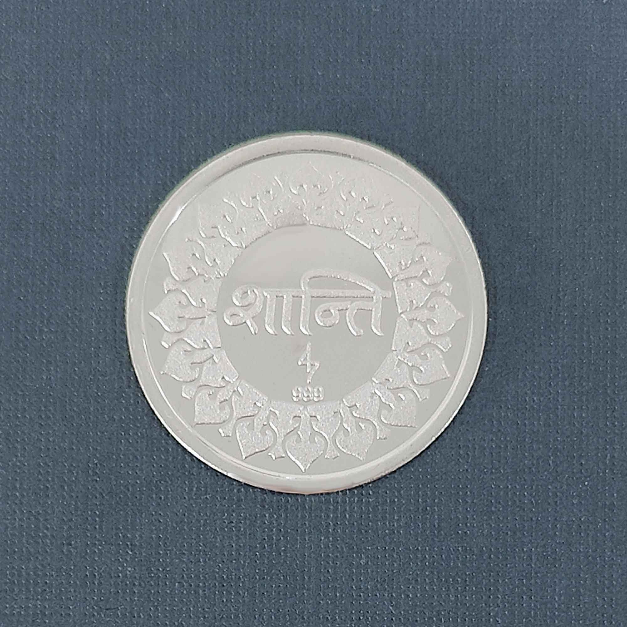 Om Shanti Pure 999 Silver Coin