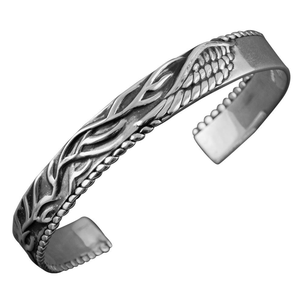 Fourseven Roots and Wings Cuff Bracelet B-173-SP-S White-BG-Image