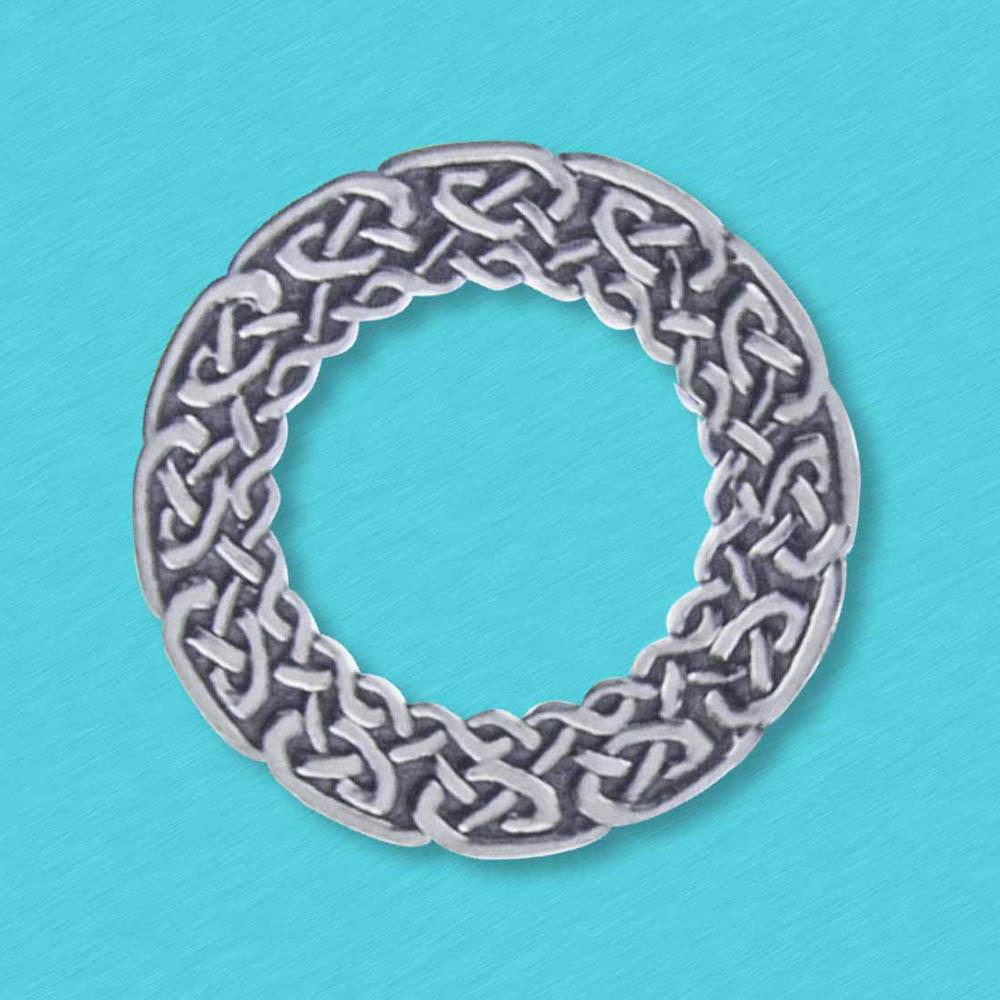 Fourseven Sanctuary Celtic Silver Caim Pendant N-310-SP-S Base-Image