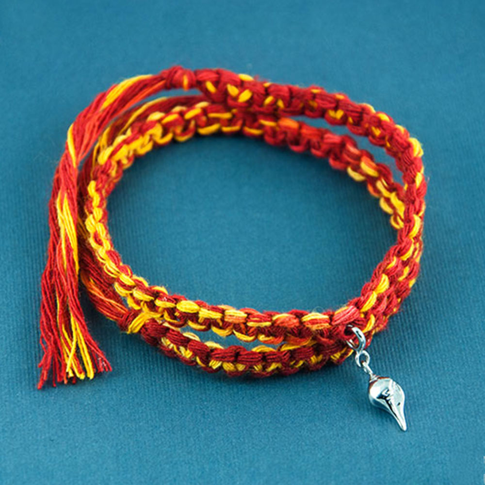 Shankh Silver Charm Moli Rakhi Bracelet