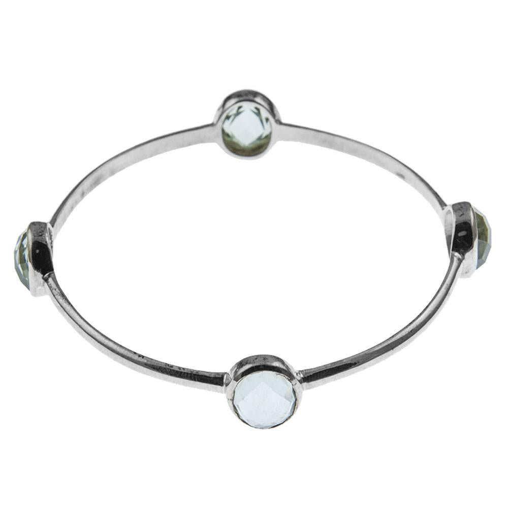 Fourseven Sharadhi 4-Stone Bangle in Green Amethyst B-176-SI-S White-BG-Image