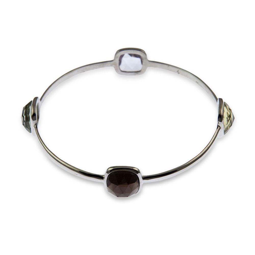 Fourseven Sharadhi Bangle in Square Cut Soft Semis-2.6 B-184-AL-Multi White-BG-Image