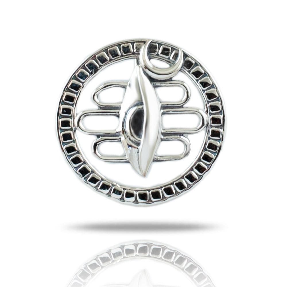 Fourseven Shiva Third Eye Chandramaa Silver Pendant P-0084-SP-S White-BG-Image