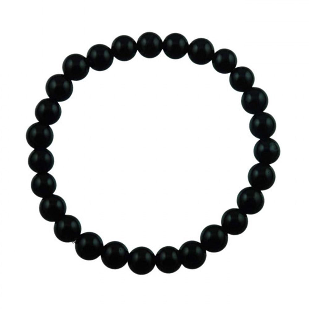 Fourseven Small Onyx Bead Bracelet in Black B-183-SI-BLA White-BG-Image