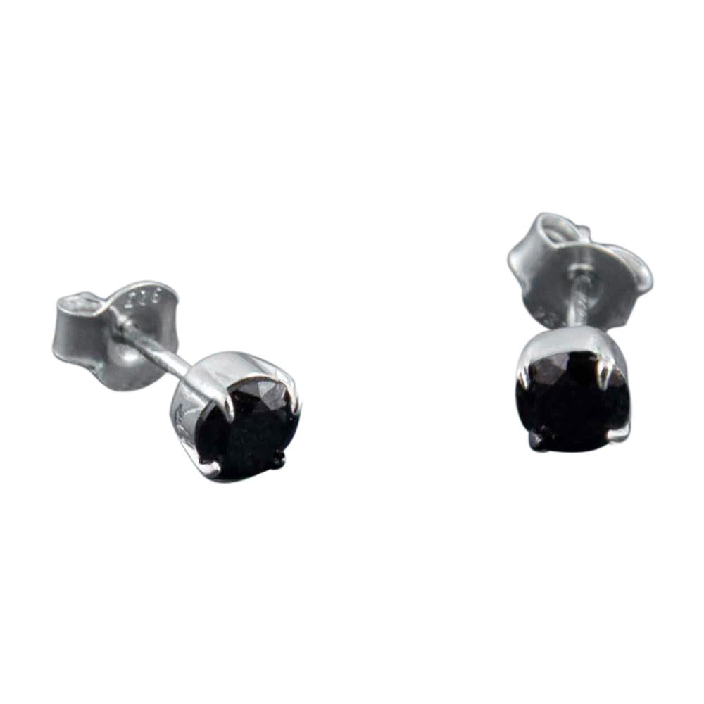 Fourseven Sparkling Colours CZ Stud Earrings-Black E-378-SI-S-Black White-BG-Image