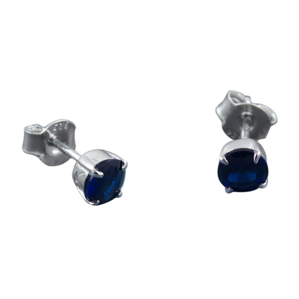 Fourseven Sparkling Colours CZ Stud Earrings-Blue E-378-SI-S-Blue White-BG-Image