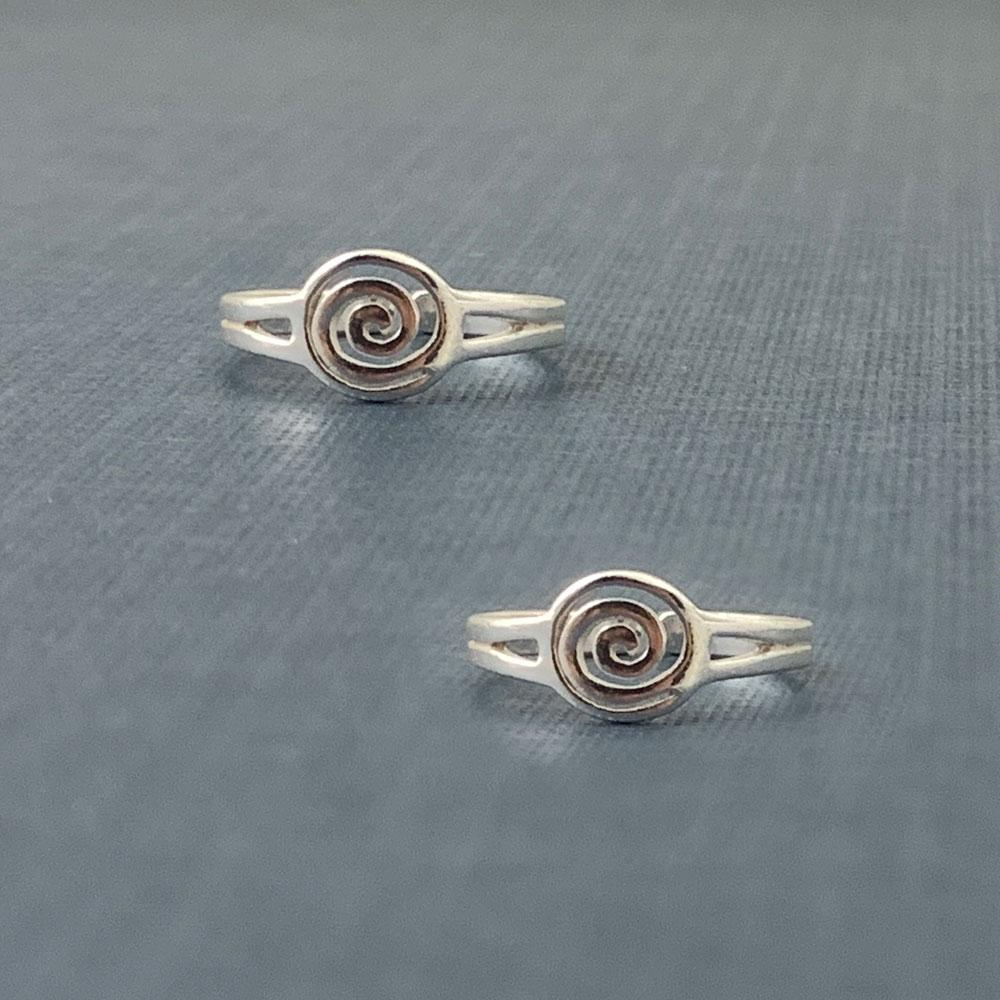 Fourseven Spiral Fun Silver Toe Ring Set TR-0065-PL-S Base-Image