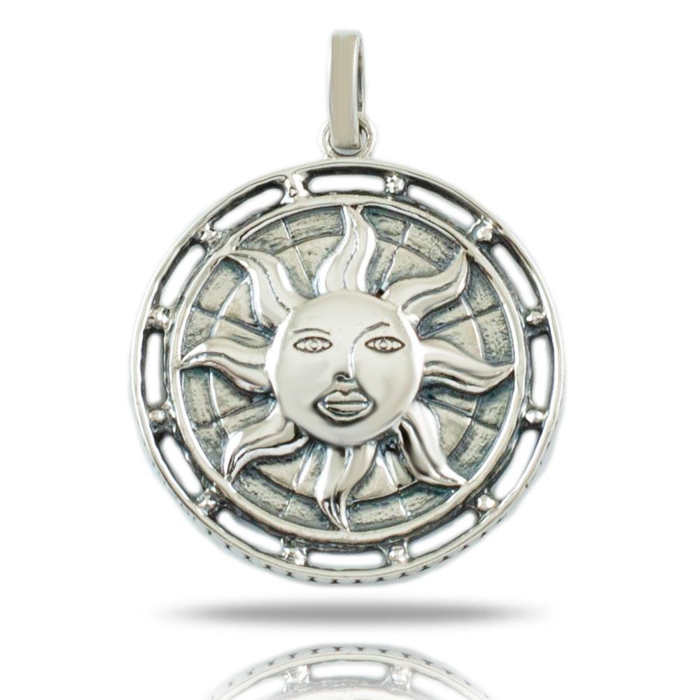 Fourseven Sun Talisman Personalisable Silver Pendant P-0081-SP-S White-BG-Image