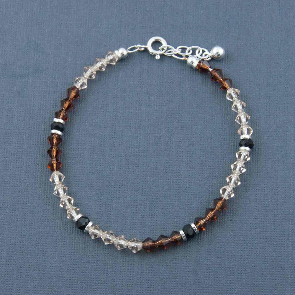 Fourseven Swarovski Crystal Nazariya Adjustable Bracelet in Shades of Bronze B-226-AL-S Base-Image