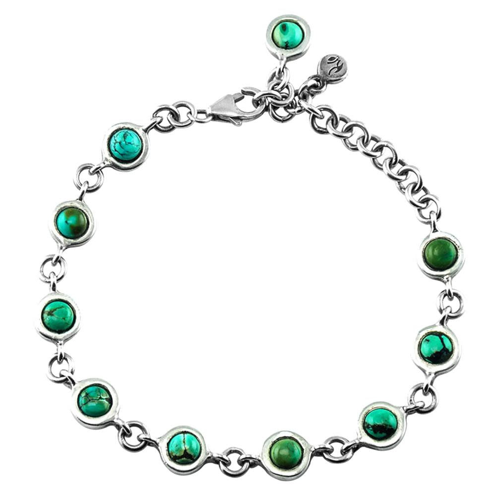 Fourseven Turquoise Silver Charmholder Bracelet B-85-SI-TUR White-BG-Image
