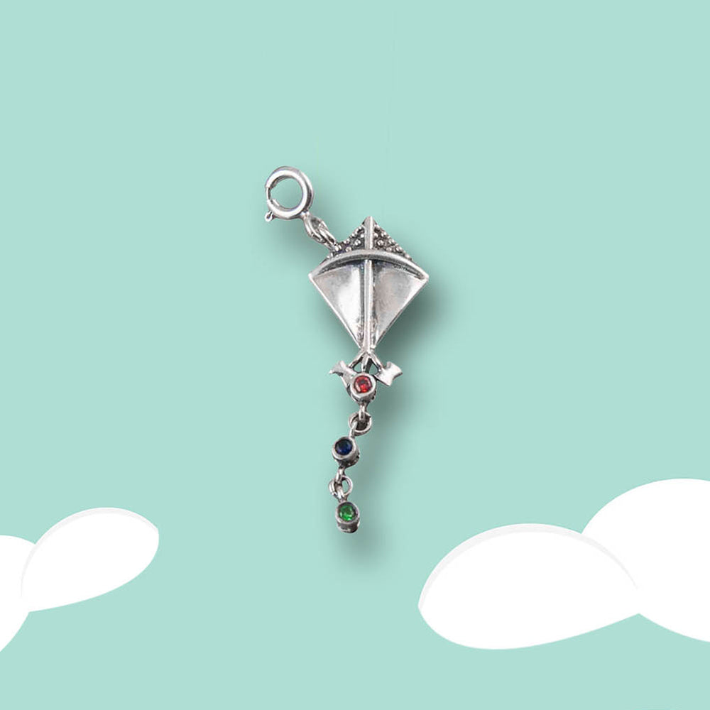 Let's Go Fly A Kite Silver Charm