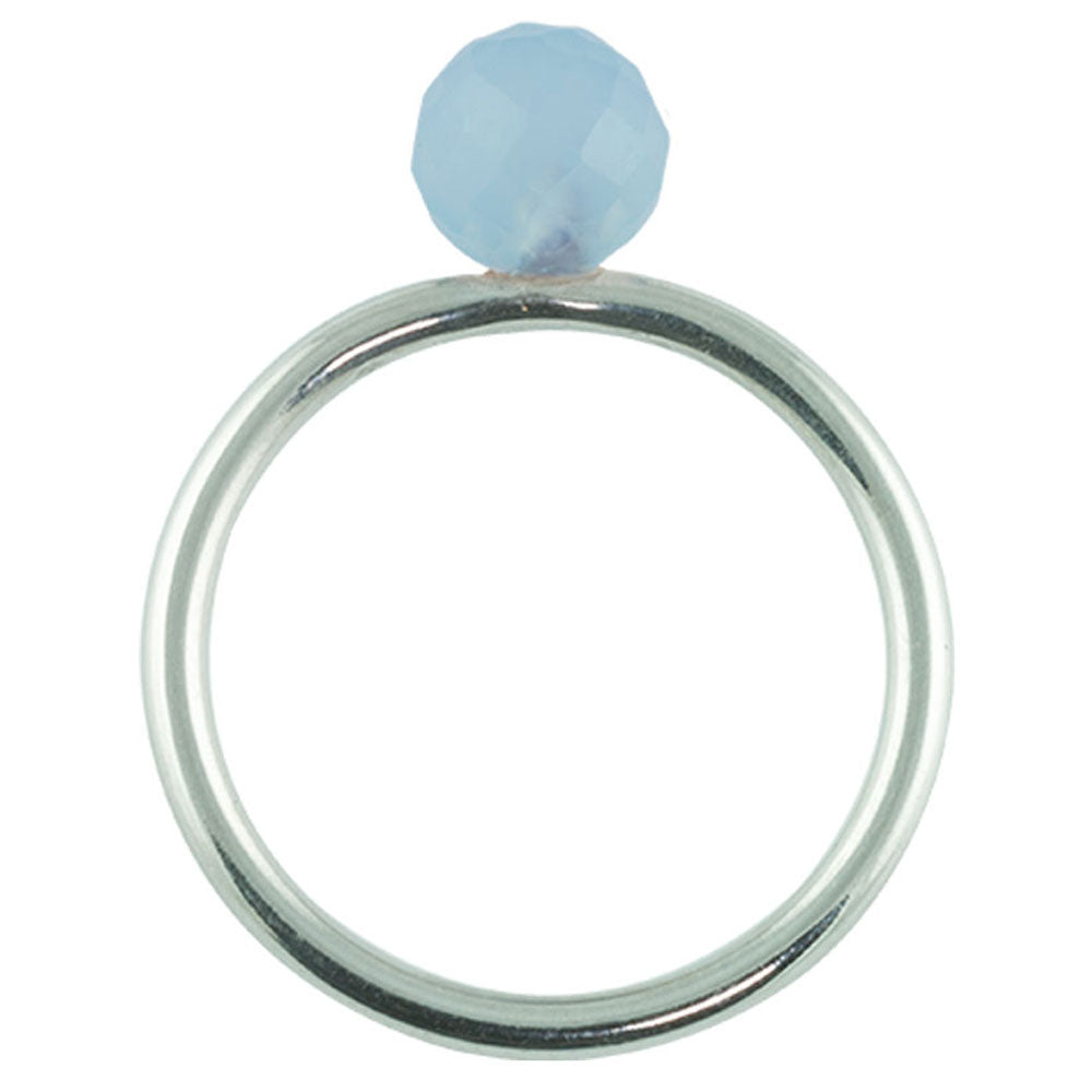 Gratia Silver Ring in Blue Chalcedony-14