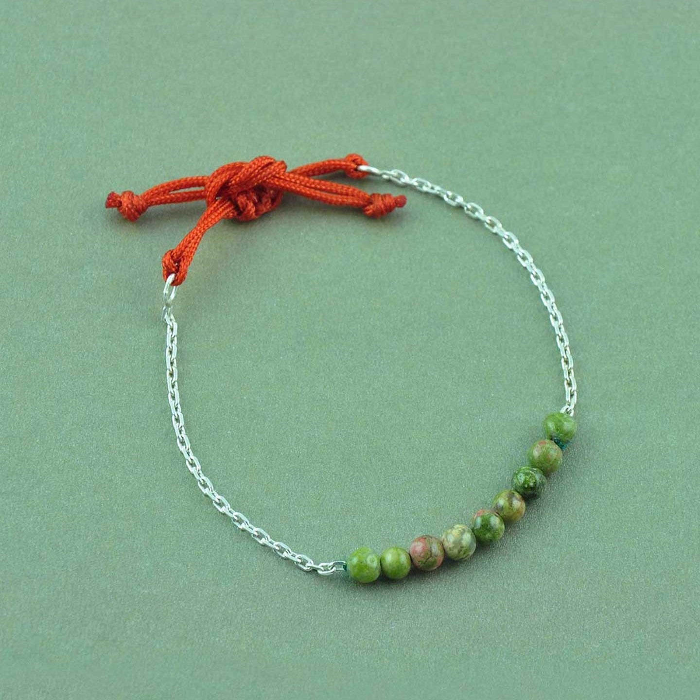 Unakite Jasper Healing Adjustable Bracelet
