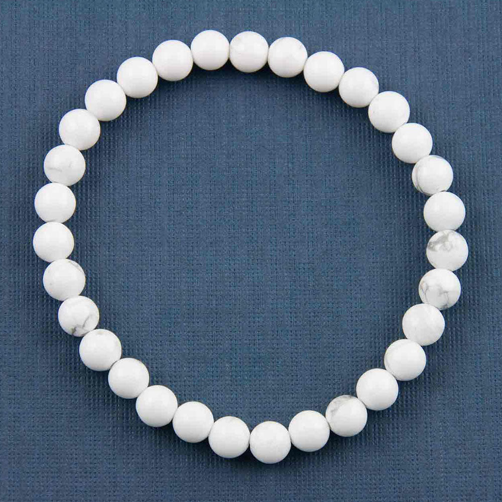 Howlite Elastic Bead Bracelet