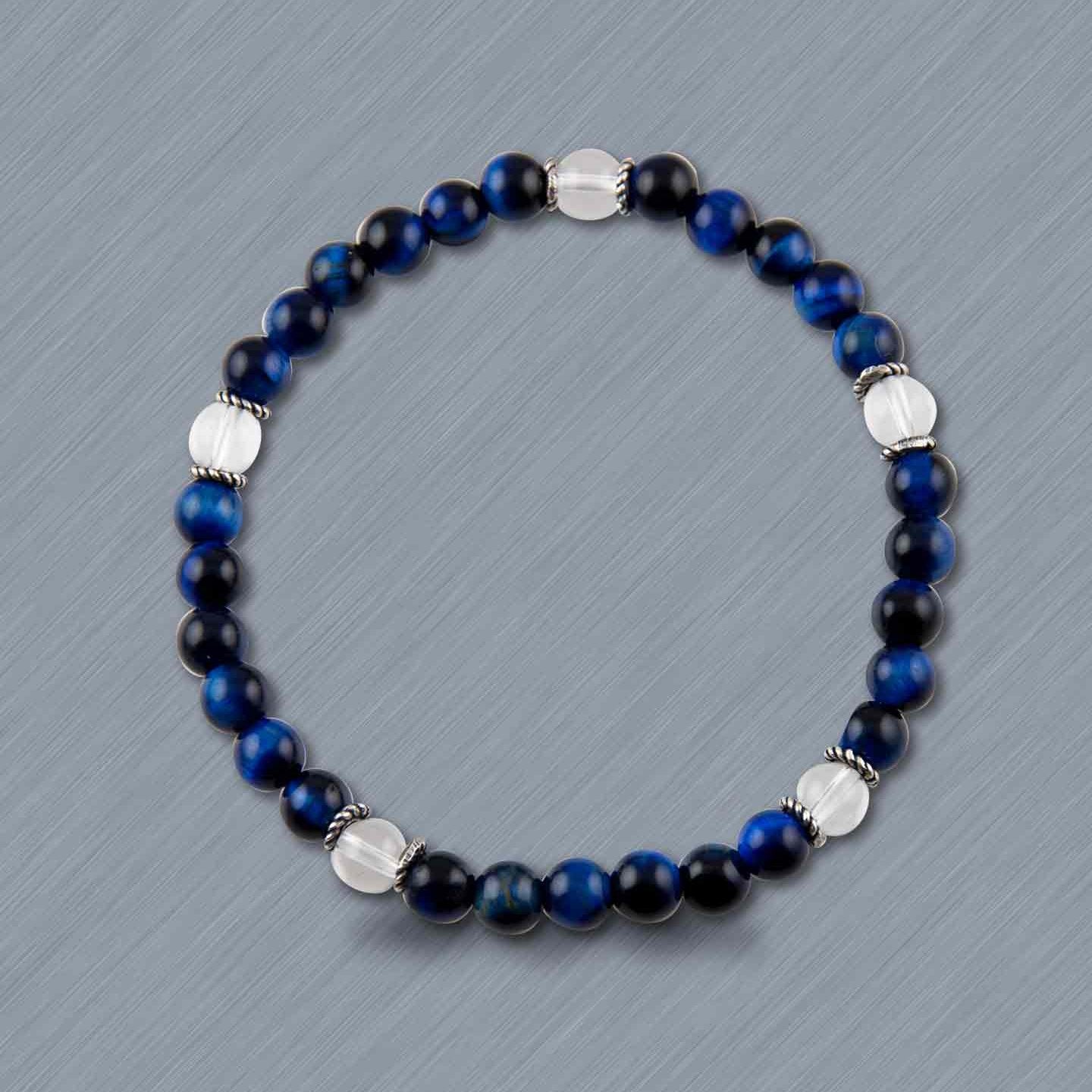 I'm Chill Tiger's Eye & Crystal Quartz Elastic Bead Bracelet