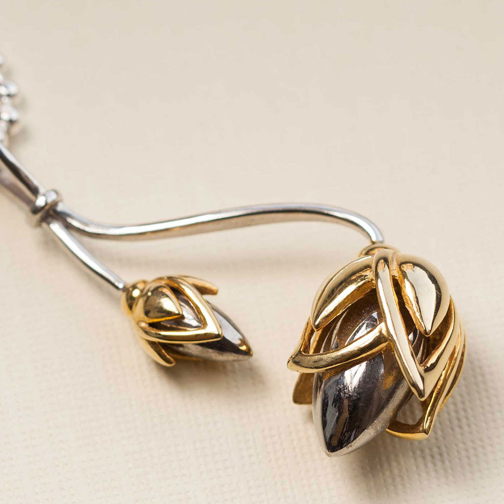 Lotus Bud Silver Pendant