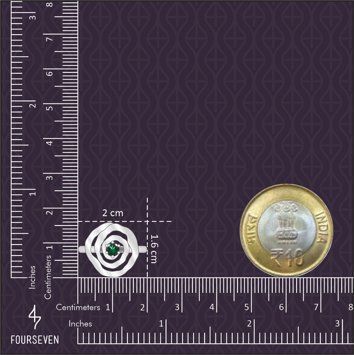 Natural Rhythm Gemstone Silver Ring in Emerald-14