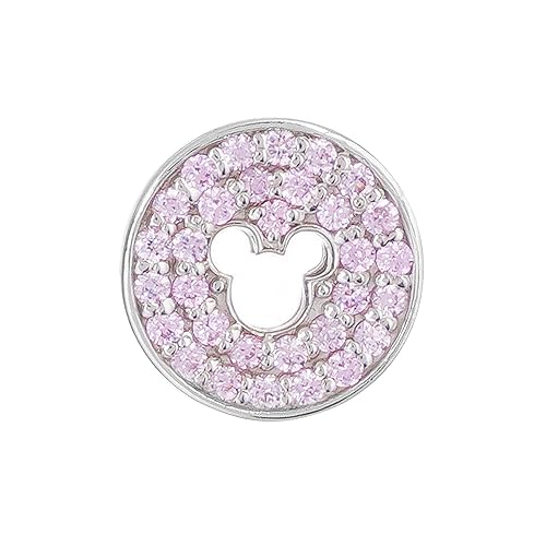 Pave Silver Floating Pendant in Soft Pink
