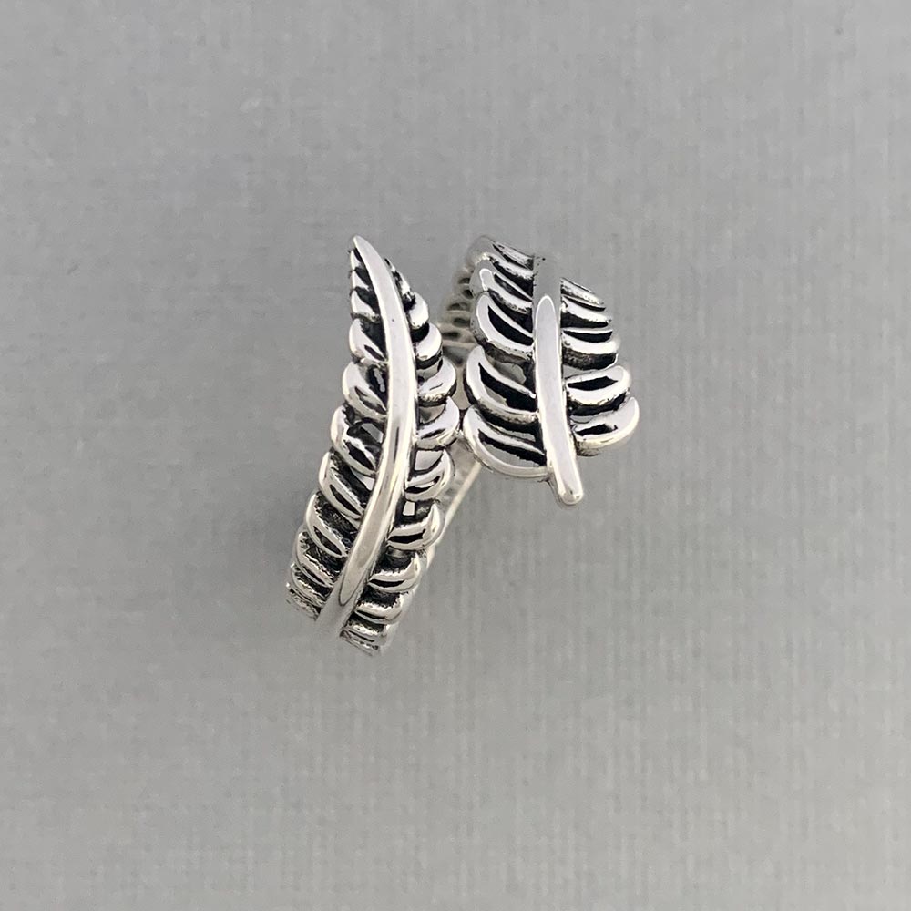 Silver Leaf Wrap Ring-14