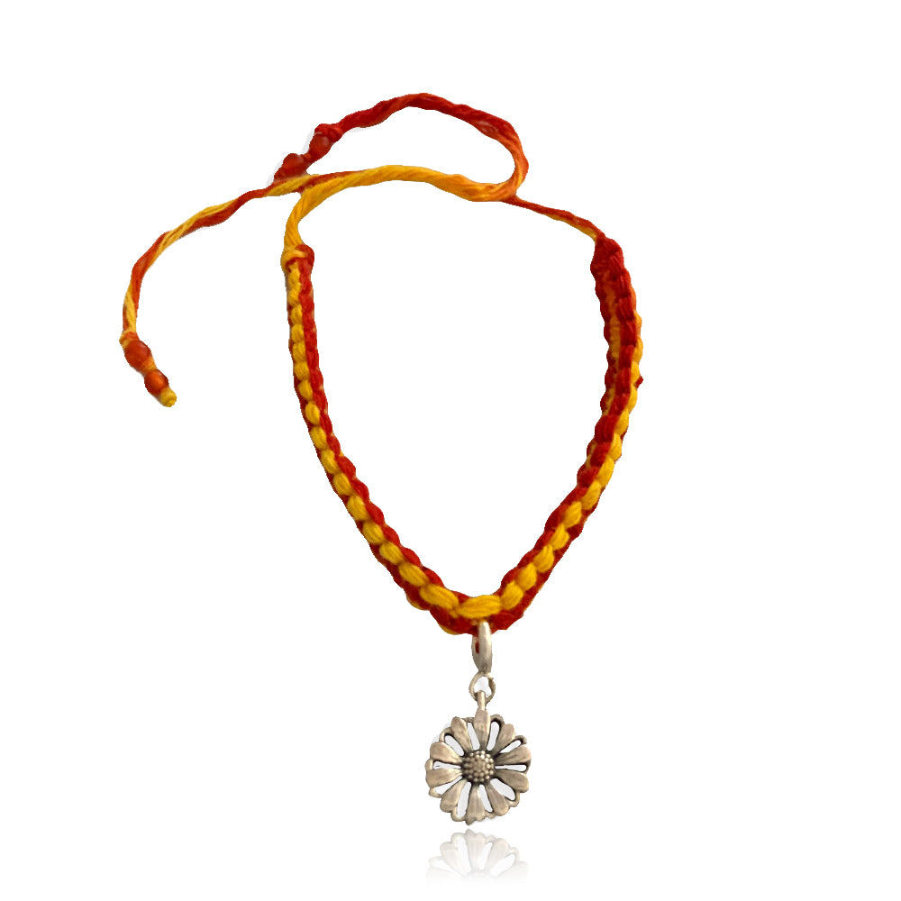 Daisy Silver Charm Lumba Moli Rakhi Bracelet