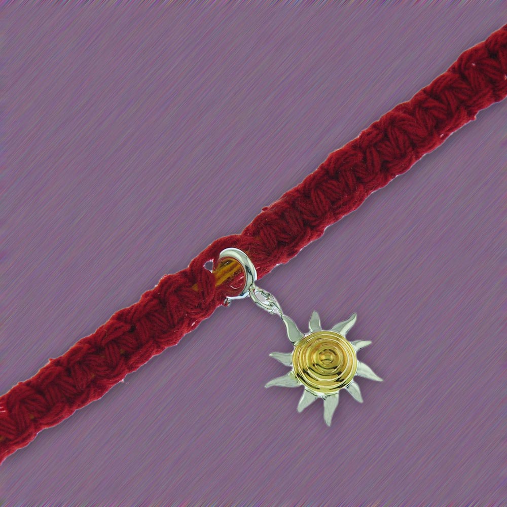 Sunshine Silver Charm Moli Rakhi Bracelet