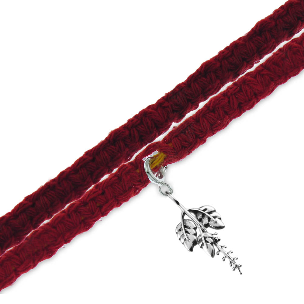 Tulsi Silver Charm Moli Rakhi Bracelet
