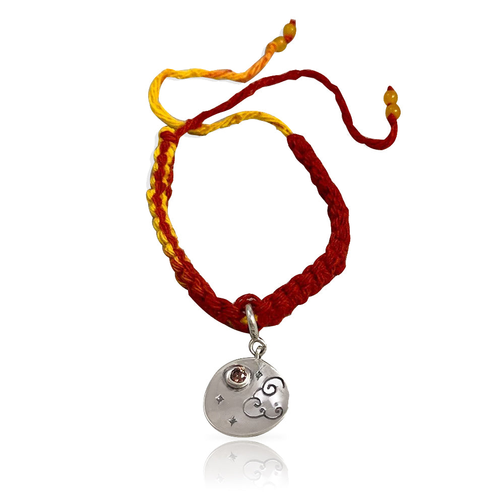I Love You to the Moon and Back Silver Charm Lumba Rakhi Bracelet