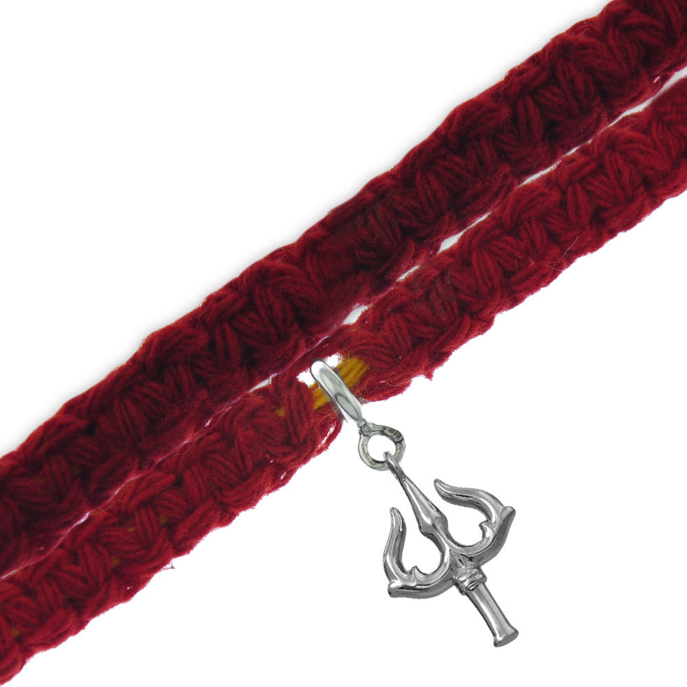 Shakti Trishul Silver Charm Moli Rakhi Bracelet