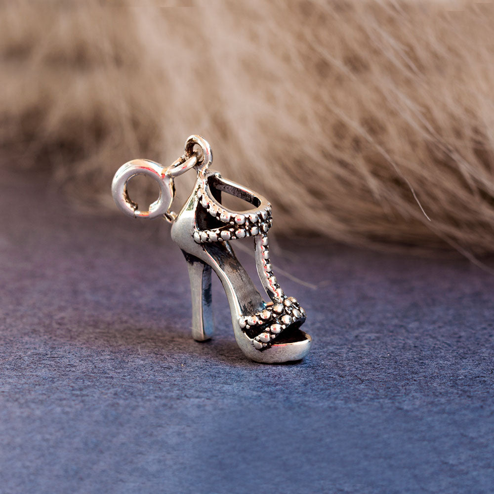 Strut Your Stuff Stiletto Silver Charm