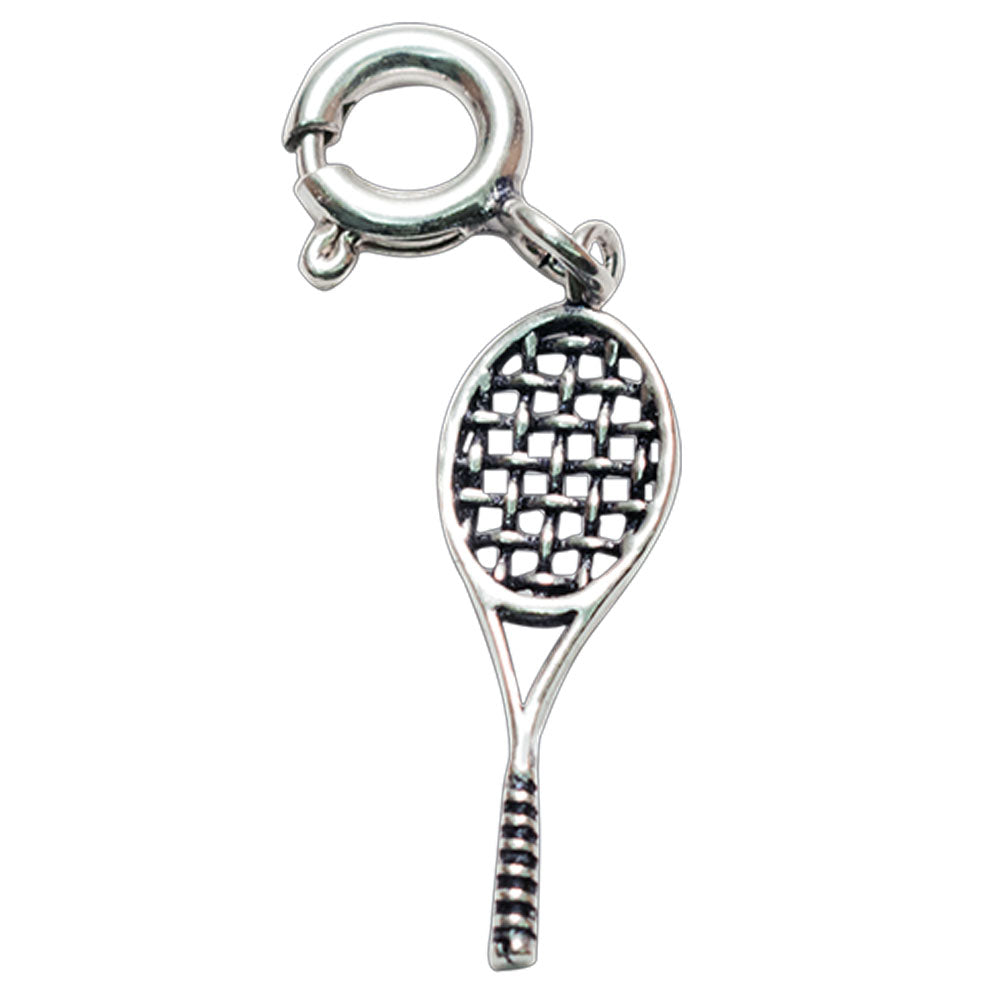 Tennis Racquet Silver Charm - Large
