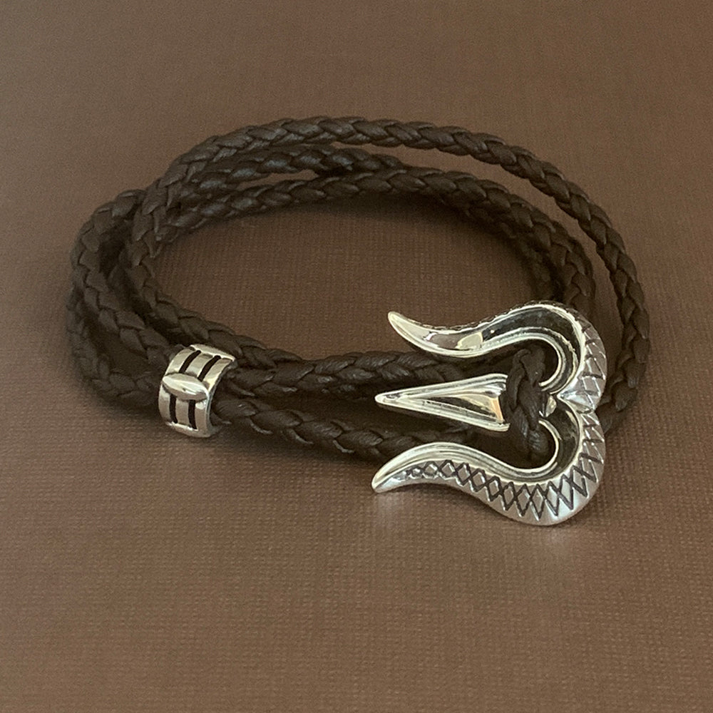 Trishul Third Eye Versatile Silver Necklace Cum Bracelet