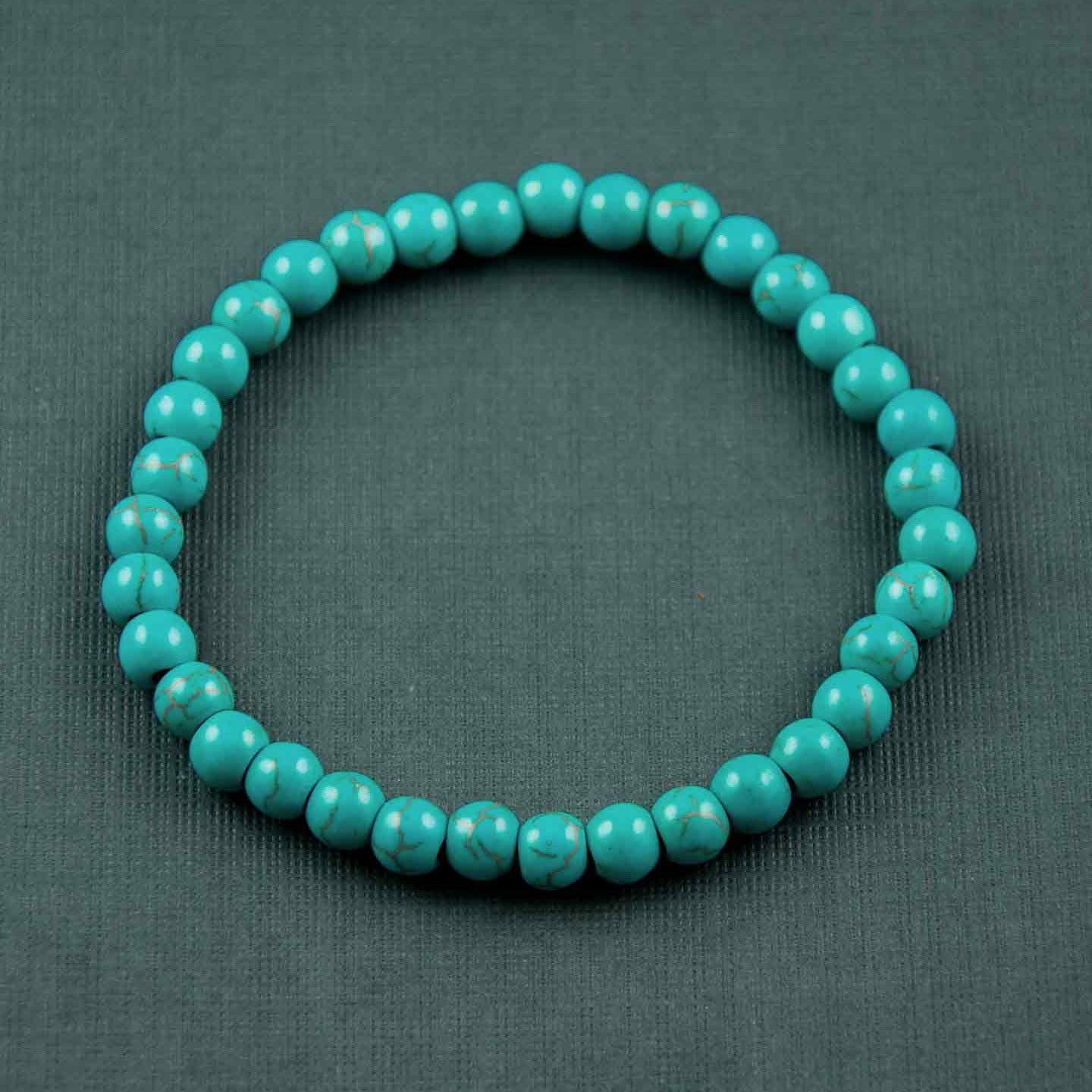 Turquoise Elastic Bead Bracelet